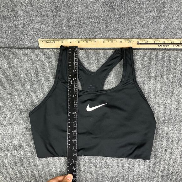 Nike Sports Bra Womens Size L Black Dri-Fit Racerback Stretch Athletic Workout - Picture 2 of 6